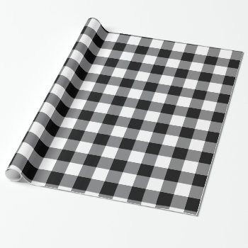 Black And White Gingham Wrapping Paper by InTrendPatterns at Zazzle