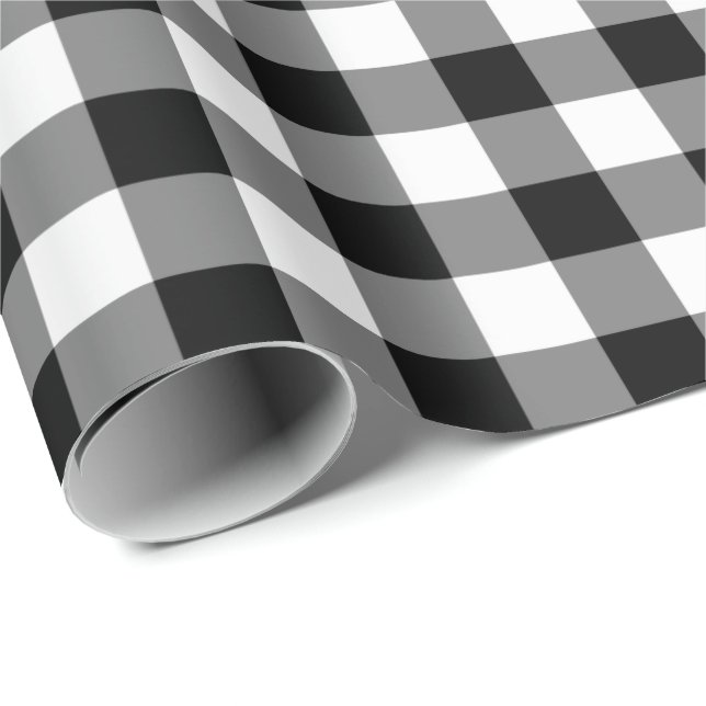 Black and White Gingham Wrapping Paper (Roll Corner)
