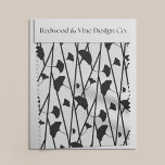 Black and White Ginkgo Leaves Pattern Fabric