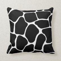 Black and White Giraffe Print American MoJo Pillow