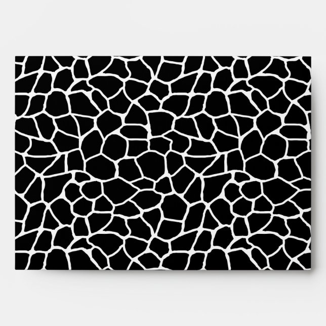 Black and White Giraffe Print Animal Pattern Envelope (Front)