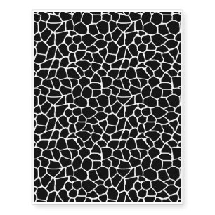 Black and White Giraffe Print Animal Pattern Temporary Tattoos
