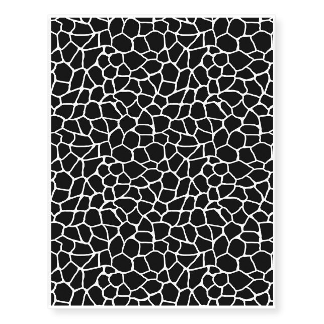 Black and White Giraffe Print Animal Pattern Temporary Tattoos (Front)