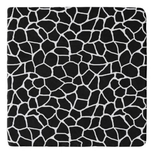 Black and White Giraffe Print Animal Pattern Trivet