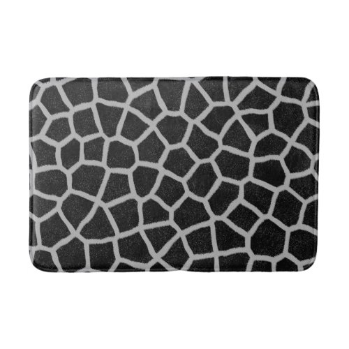 Black and White Giraffe Print Bath Mat