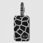 Black And White Giraffe Print Monogram Luggage Tag at Zazzle