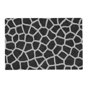 Black and White Giraffe Print Placemat