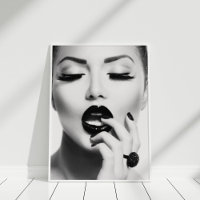 Black and White Glamorous Woman Fashion Wall Art