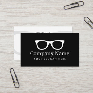 Black and white glasses business card template