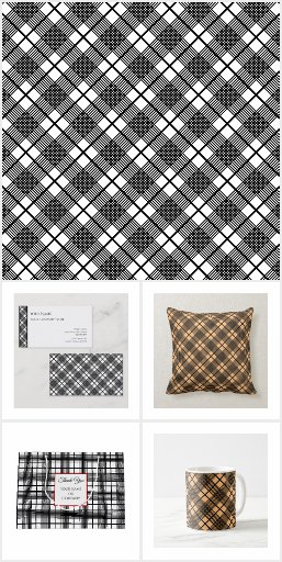 Black and White Glen Inspired Plaid Pattern