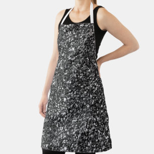 Black And White Glitter Apron