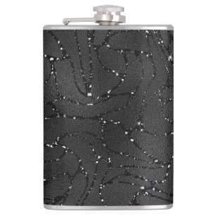 Black and white glittery luxury background flask
