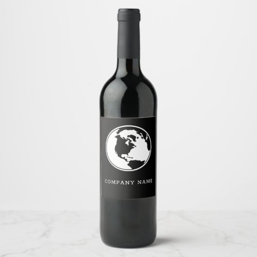 Black And White Globe Wine Label