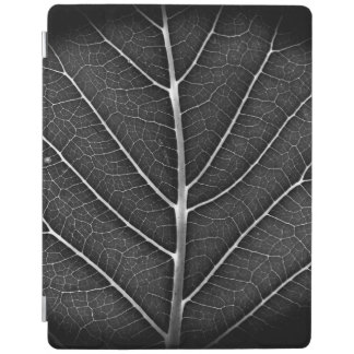Black and white glowing leaf close-up iPad smart cover