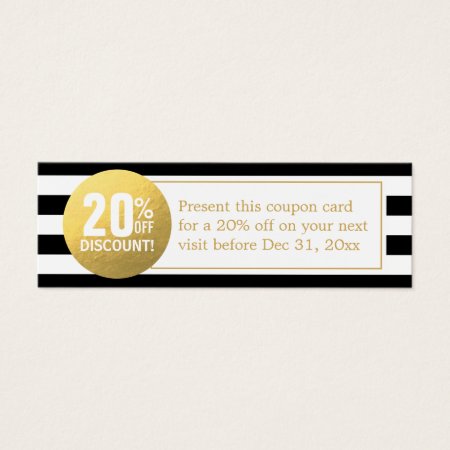 Black And White Gold Beauty Salon Discount Coupon