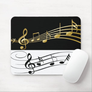 Black and White Gold Notes Mouse Pad! Mouse Pad
