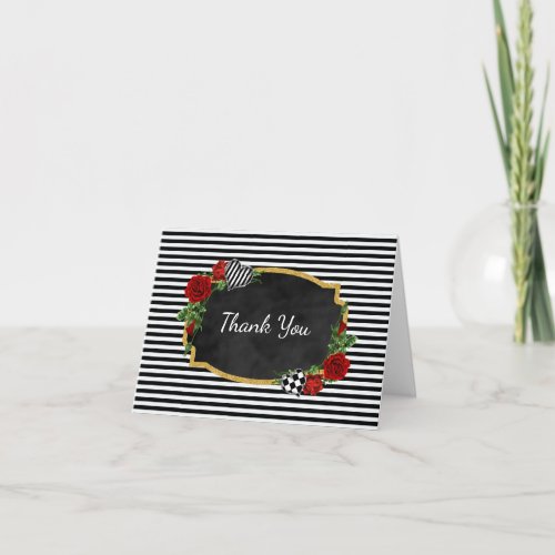 Black and White Gold You Thank Card