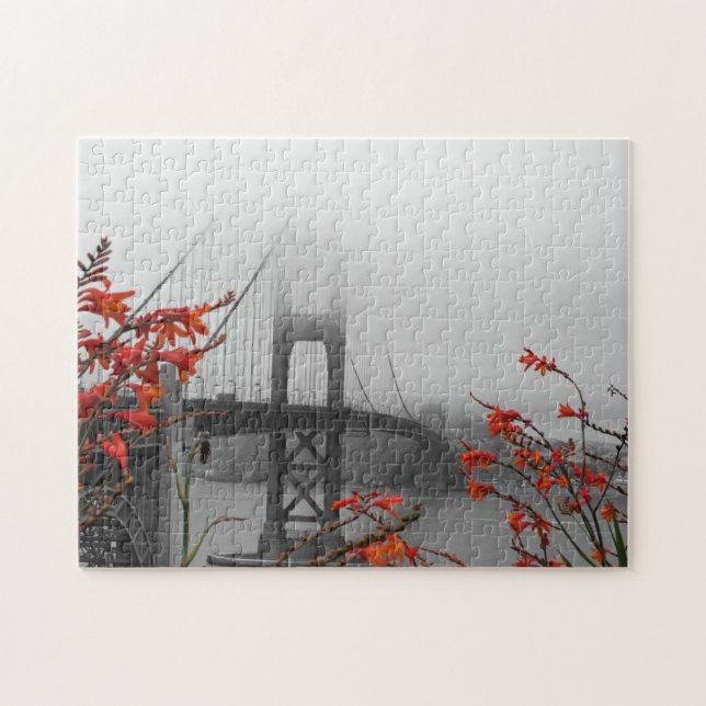 Black and White Golden Gate Bridge Jigsaw Puzzle (Horizontal)
