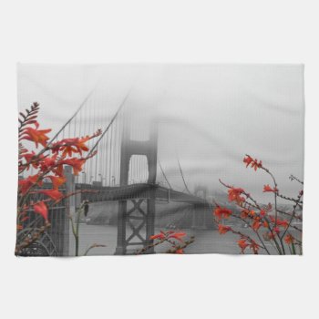 Black And White Golden Gate Bridge Kitchen Towel by ChristyWyoming at Zazzle