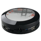 Black and White Golden Gate Bridge USB Charging Station (Angled Back)