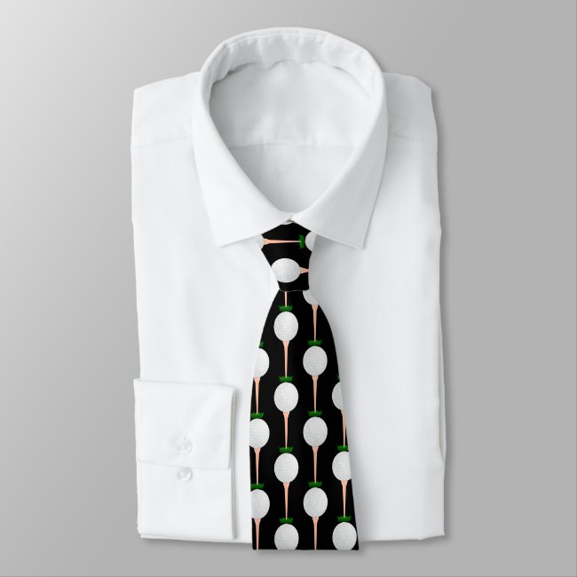 Black and White Golf Ball on Tee Tie