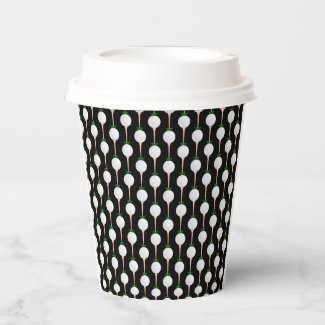 Black and White Golf Ball Pattern Paper Cups