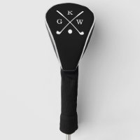 Black and White Golf Clubs Monogram Golf Head Cover