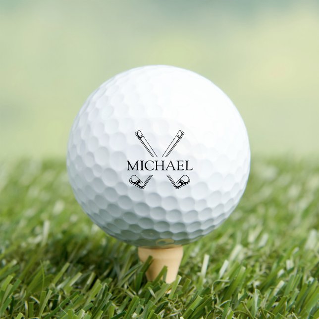 Black and White Golf Clubs with Name Golf Balls (Creator Uploaded)