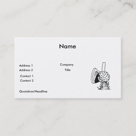 Black And White Golf Design Business Card
