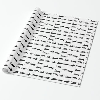 Black and white golf poses golfer men golfing wrapping paper