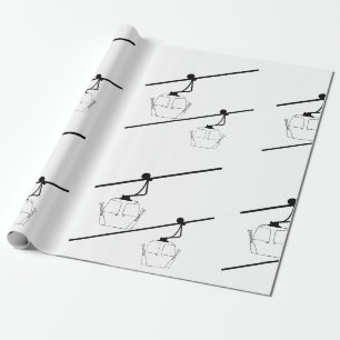 Black and white gondola wrapping paper. paper