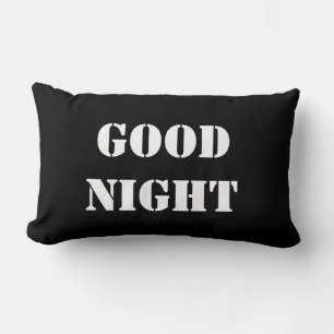 Black and White Good Night Pillow