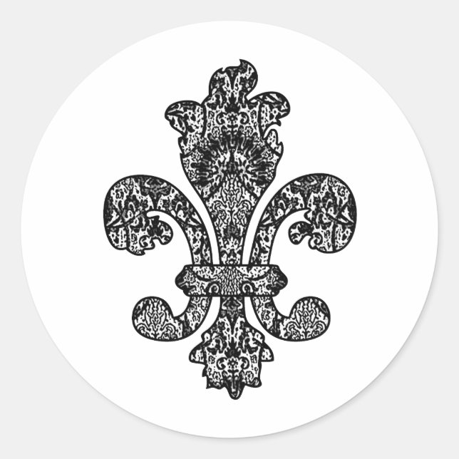Black and White Goth Classic Round Sticker (Front)