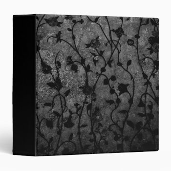 Black And White Gothic Antique Floral 3 Ring Binder by LouiseBDesigns at Zazzle