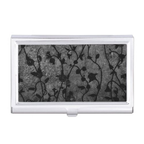 Black and White Gothic Antique Floral Business Card Holder