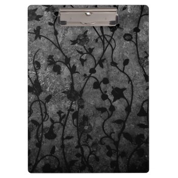 Black And White Gothic Antique Floral Clipboard by LouiseBDesigns at Zazzle