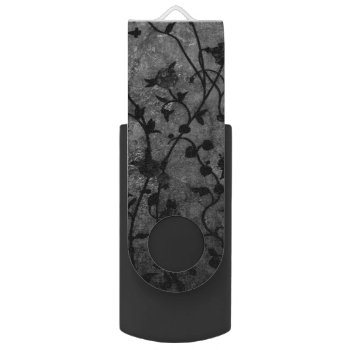 Black And White Gothic Antique Floral Flash Drive by LouiseBDesigns at Zazzle