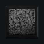 Black and White Gothic Antique Floral Gift Box<br><div class="desc">Unique contrasting textures and shades with floral vines creating a decorative silhouette pattern against a dark background.</div>