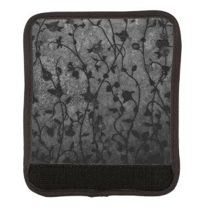 Black and White Gothic Antique Floral Luggage Handle Wrap