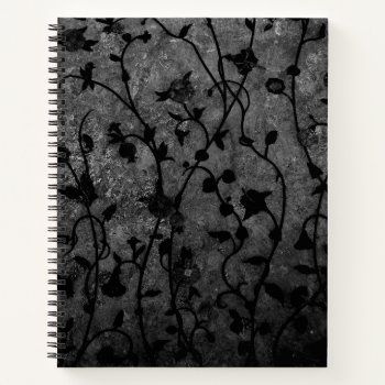Black And White Gothic Antique Floral Notebook by LouiseBDesigns at Zazzle
