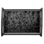 Black And White Gothic Antique Floral Serving Tray at Zazzle