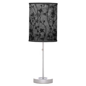 Black And White Gothic Antique Floral Table Lamp by LouiseBDesigns at Zazzle