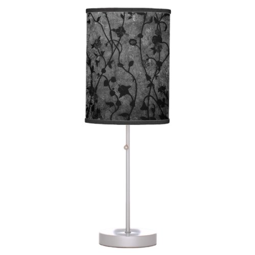 Black and White Gothic Antique Floral Table Lamp