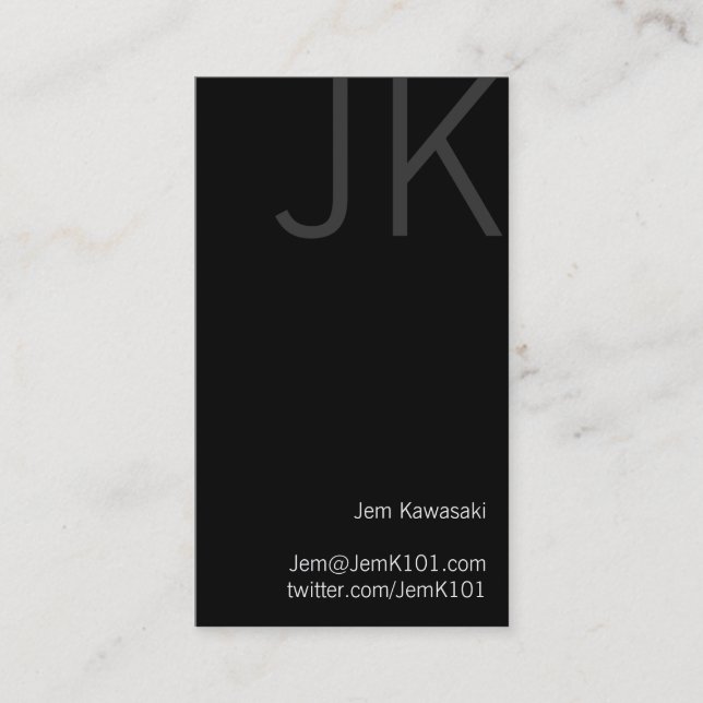 Black and White Gothic Business Card (Front)