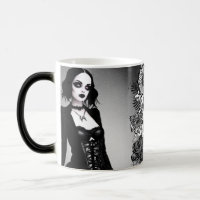 Black and White Gothic Girl  Magic Mug