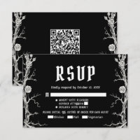 Black and White Gothic Halloween Skeletons Wedding