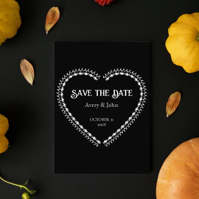 Black and White Gothic Minimalistic Save The Date Invitation (Creator Uploaded)