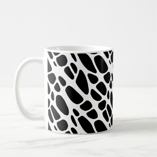 Black and White Gothic Organic Web Pattern Coffee Mug (Left)