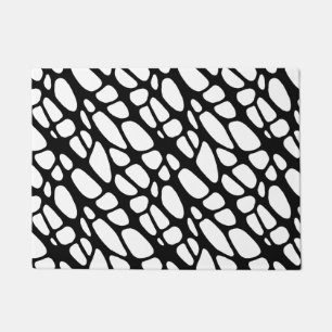 Black and White Gothic Organic Web Pattern Doormat