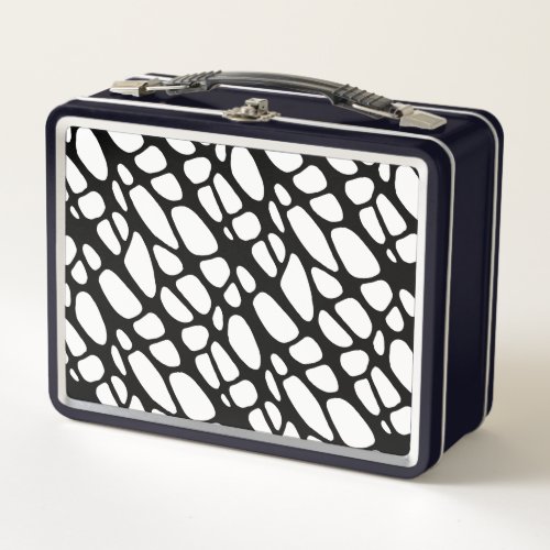Black and White Gothic Organic Web Pattern Metal Lunch Box